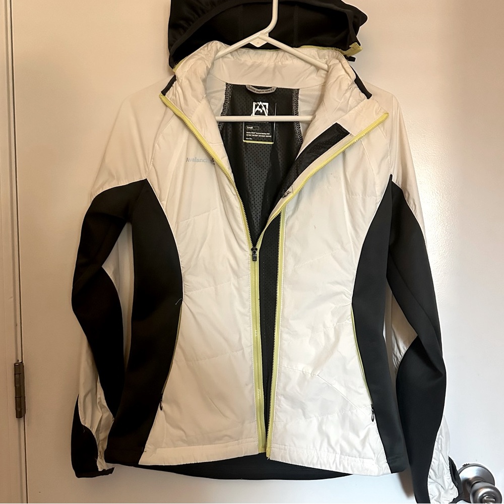 Avalanche White Gray Full Zip Size Small Hooded